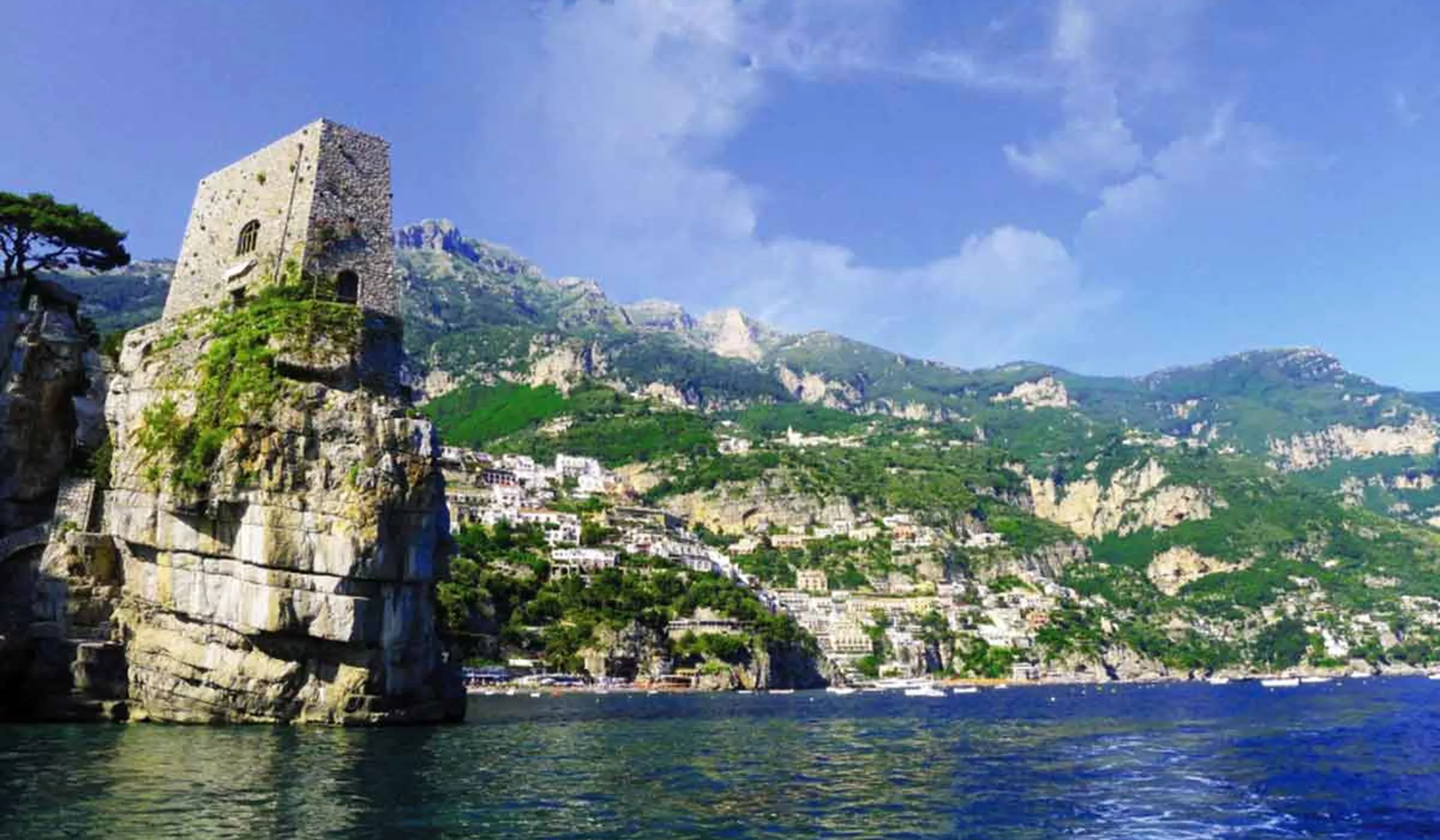 Shot from the sea in the Amalfi Coast