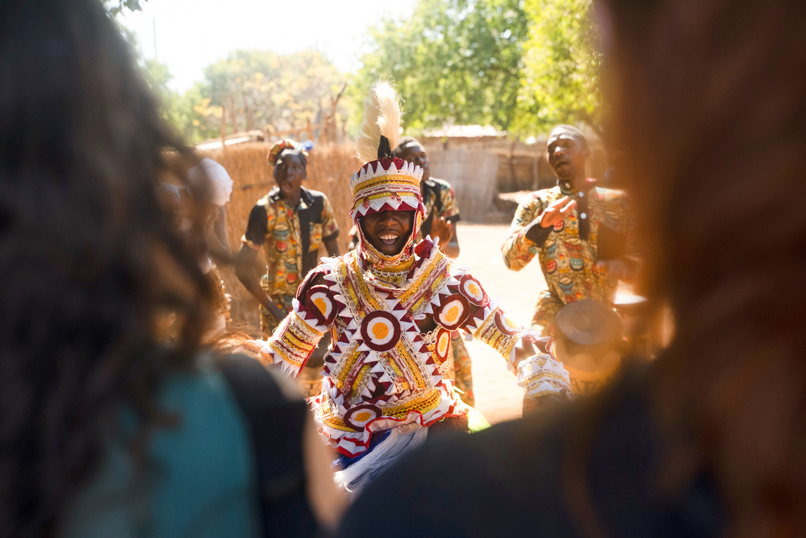 Local villagers in traditional clothing, Victoria Falls, Zambia