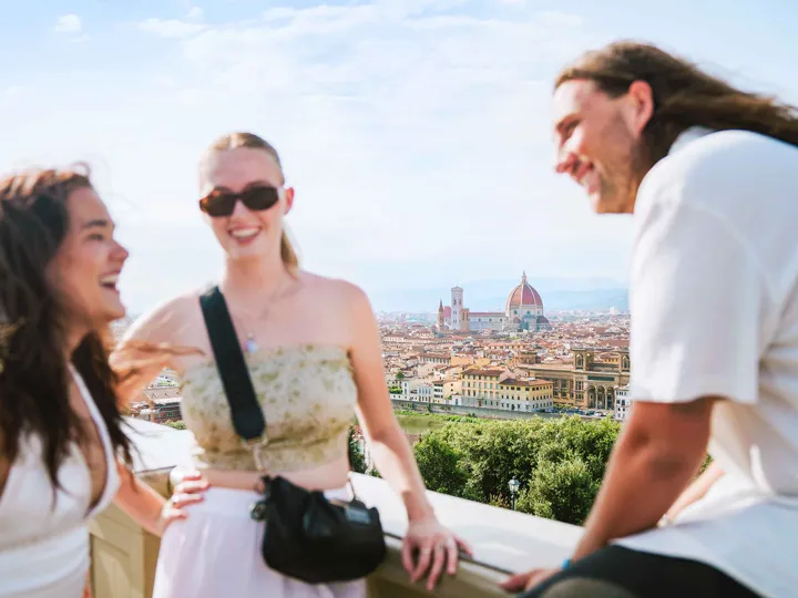 Travellers Laughing Looking Over Florence