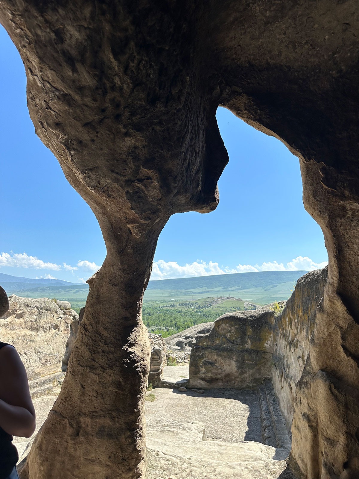 A rock shaped naturally, looking like a sea gate as a background in Georgia.