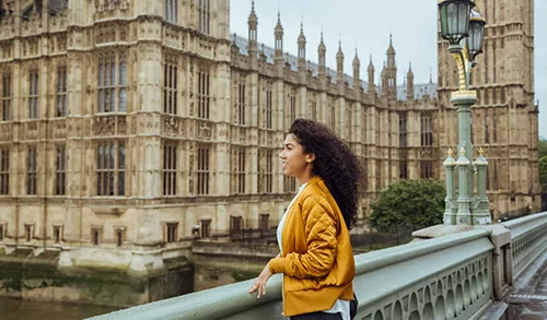 girl in London, bridge