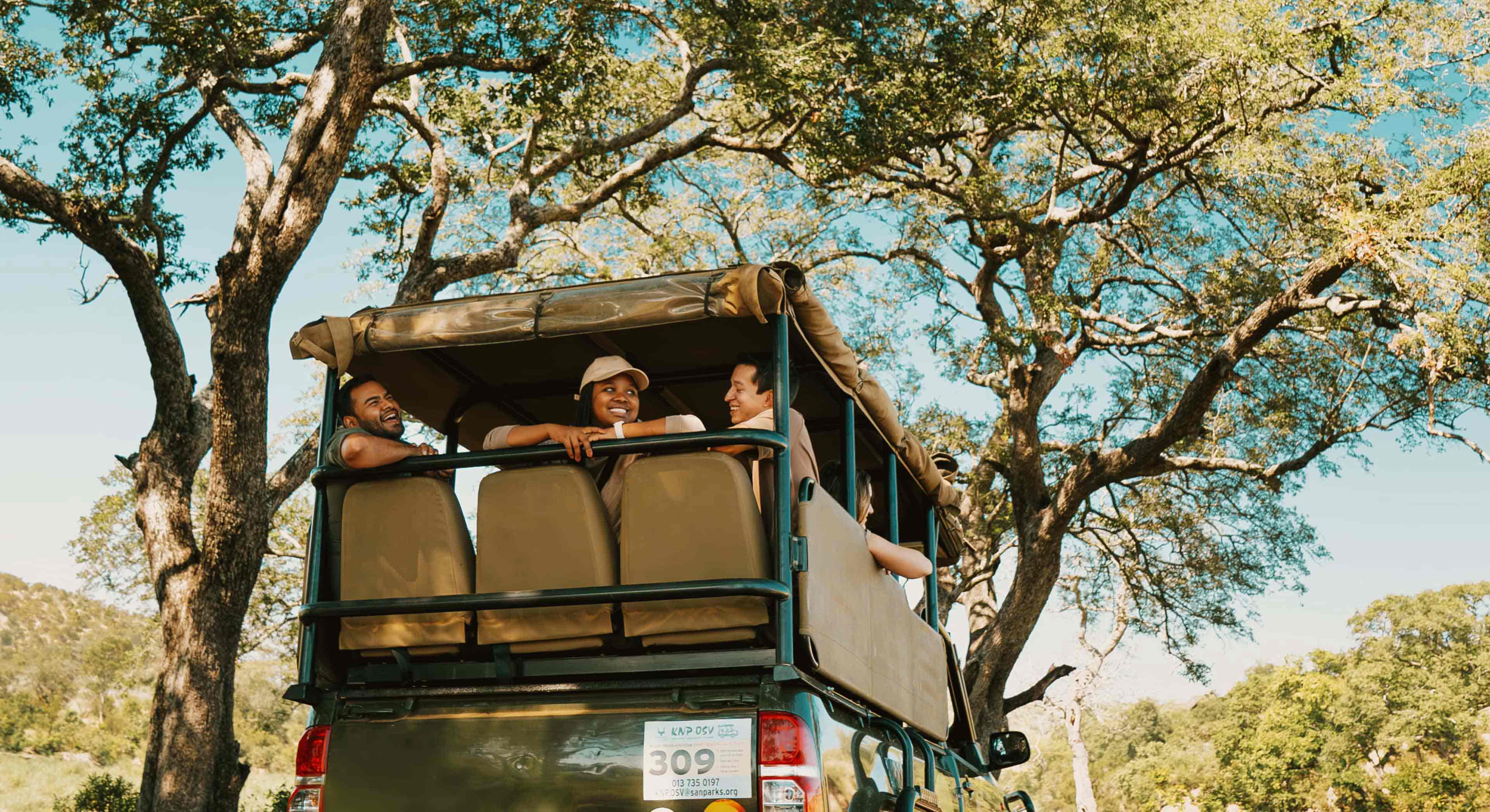 Travellers Smiling Safari Vehicle Botswana