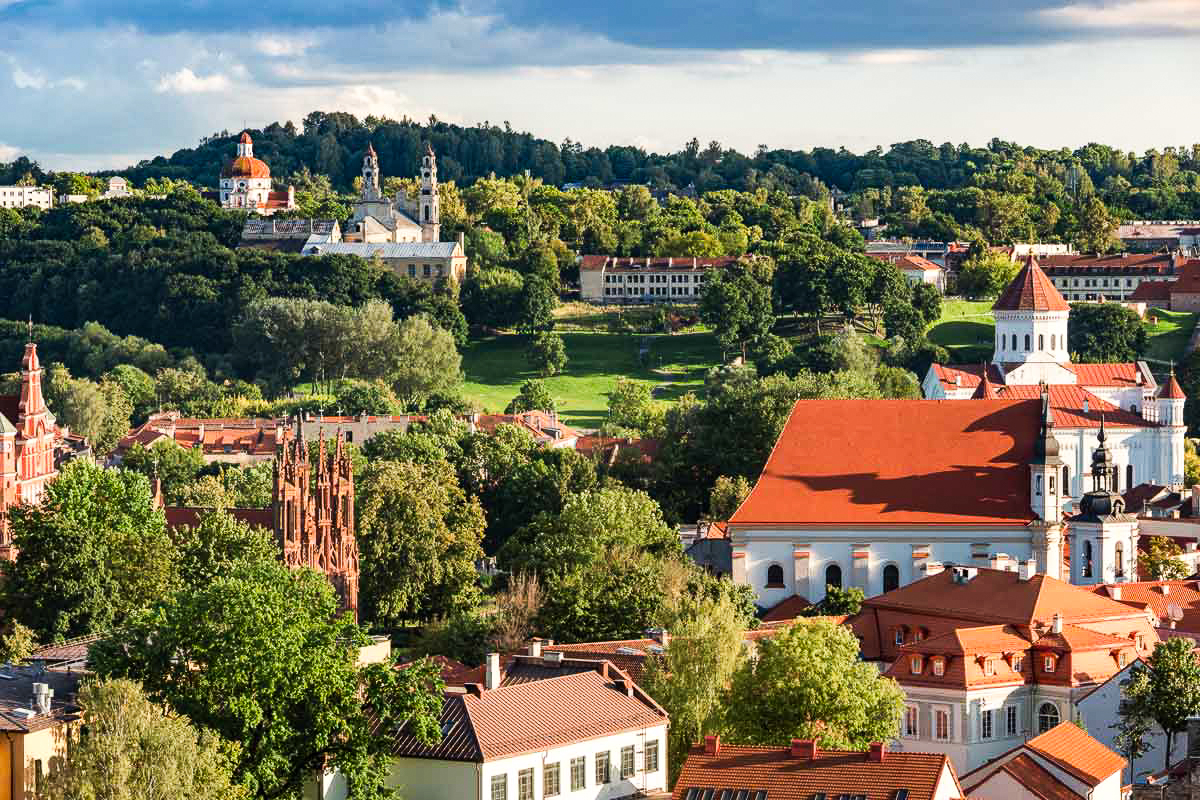 View of Vilnius and Rooftops, Lithuania