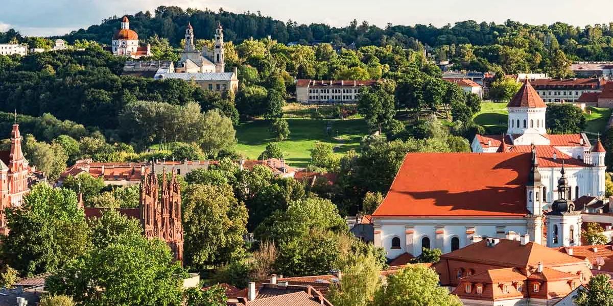 View of Vilnius and Rooftops, Lithuania