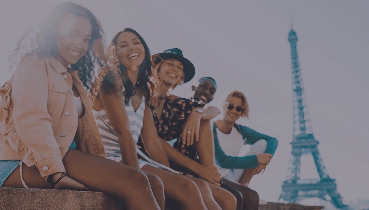 Girls Eiffel Tower Paris