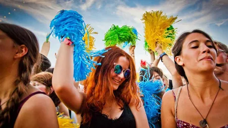 Travelers At Festival In Crowd Budapest Hungary