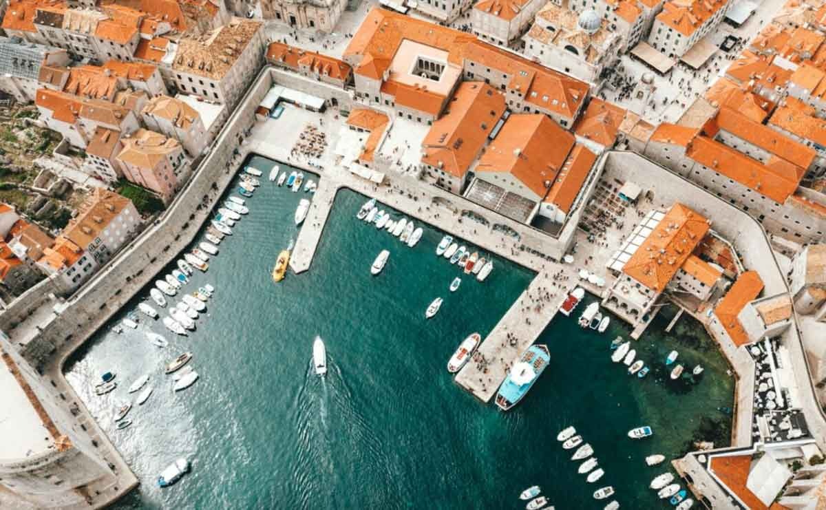 Arial Shot Of Bay In Croatia