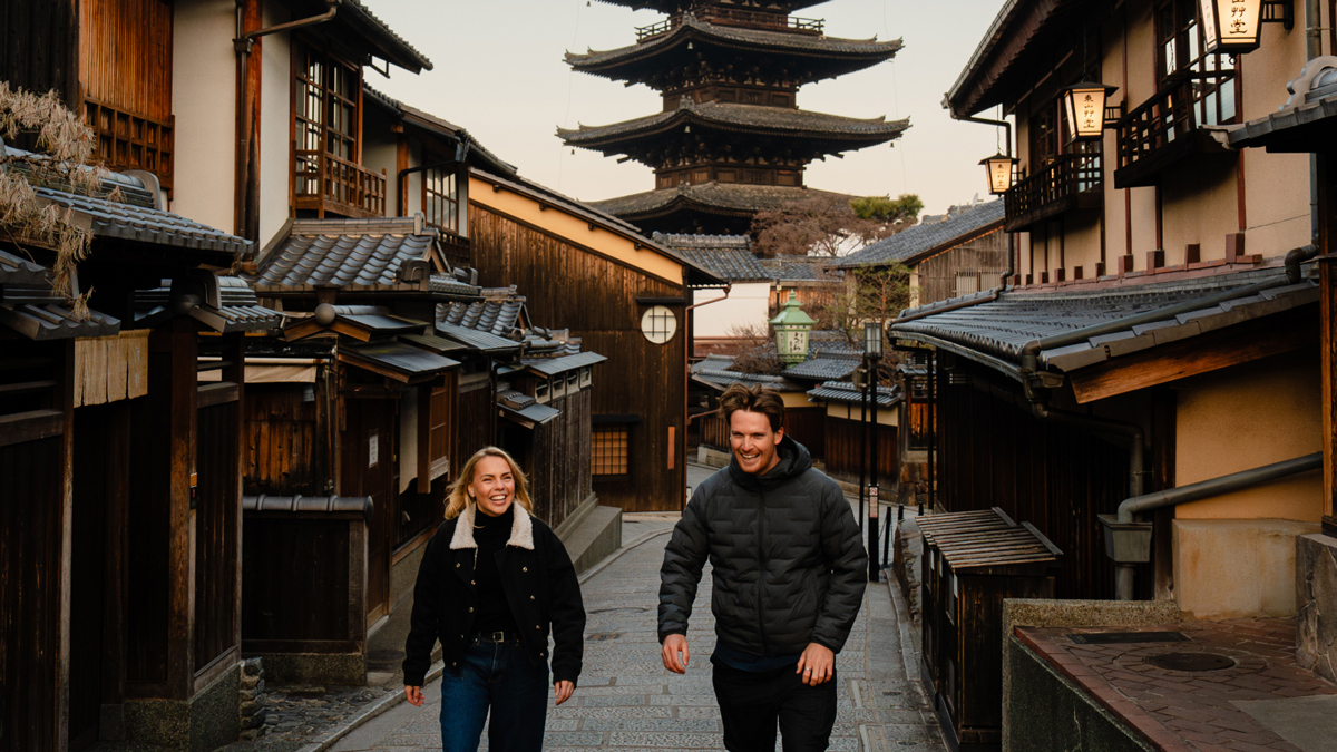 Couple Walking Through Kyoto