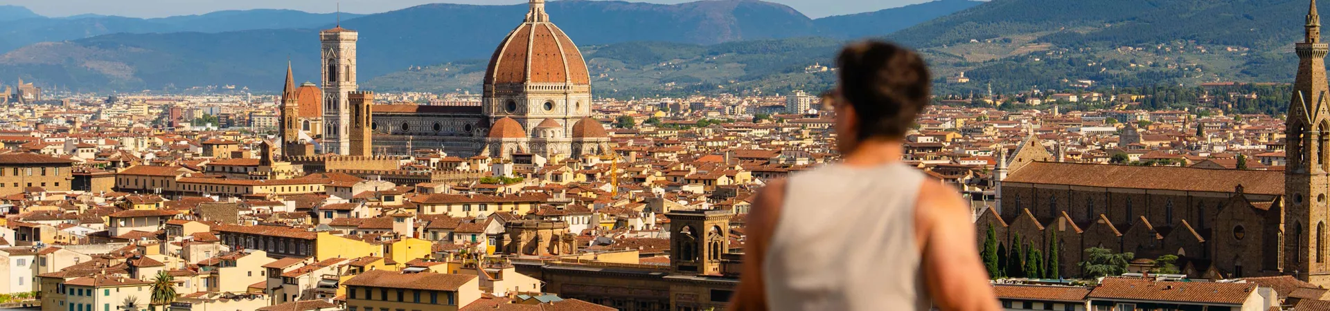 Man Looking Over Florence Italy