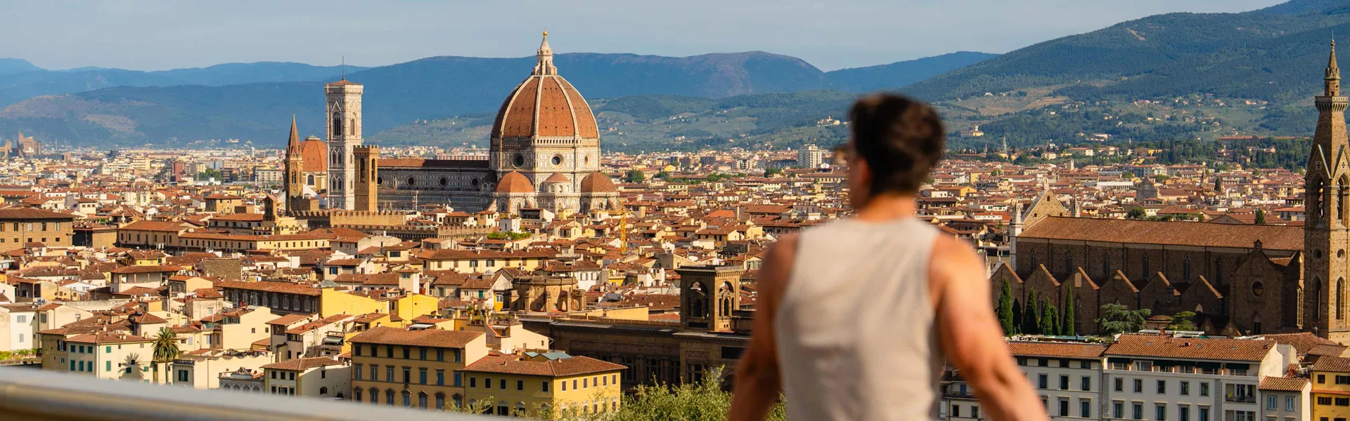 Man Looking Over Florence Italy
