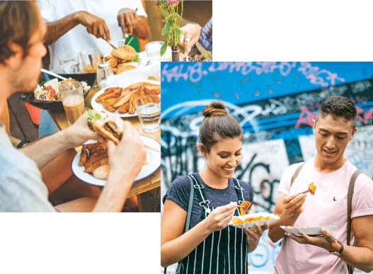 Food Experiences travellers eating in RAW Gelände, Berlin