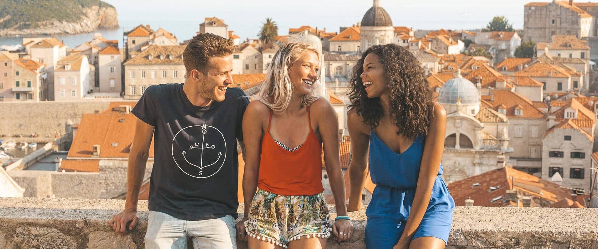 A group of friends travelling in Europe