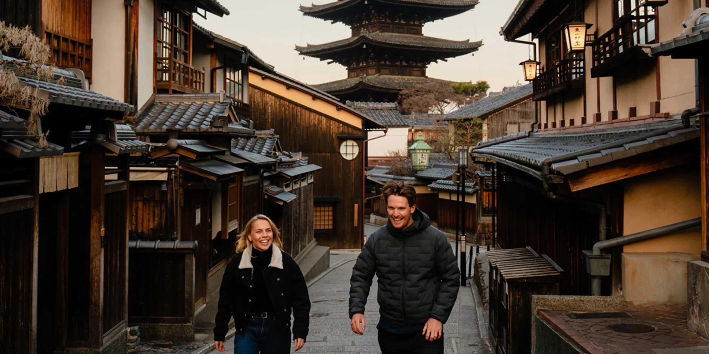 Couple Walking Through Kyoto