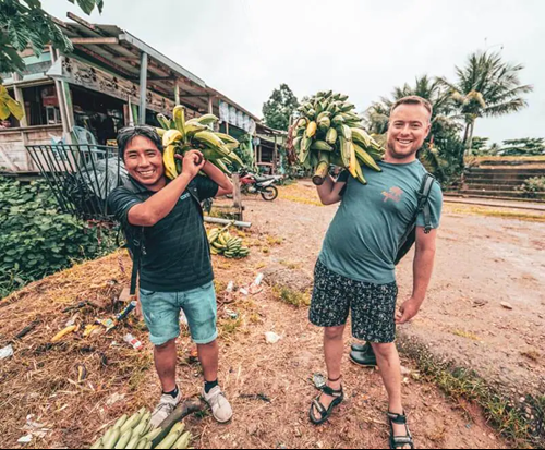 Two men in banana plantation