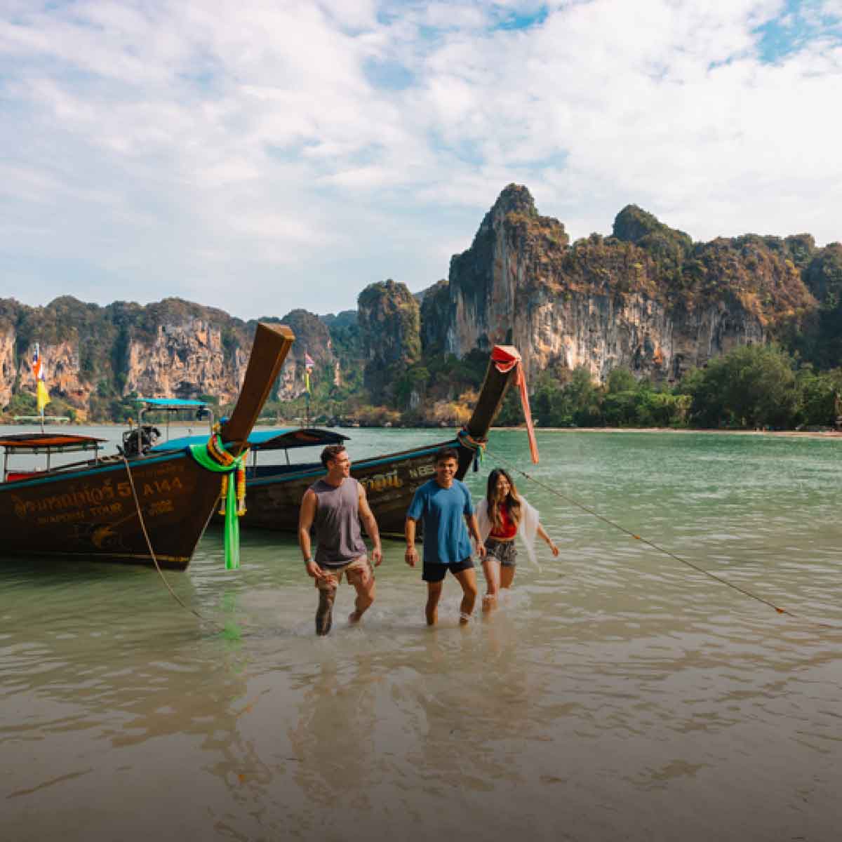 Wading In From The Boats In Thailand