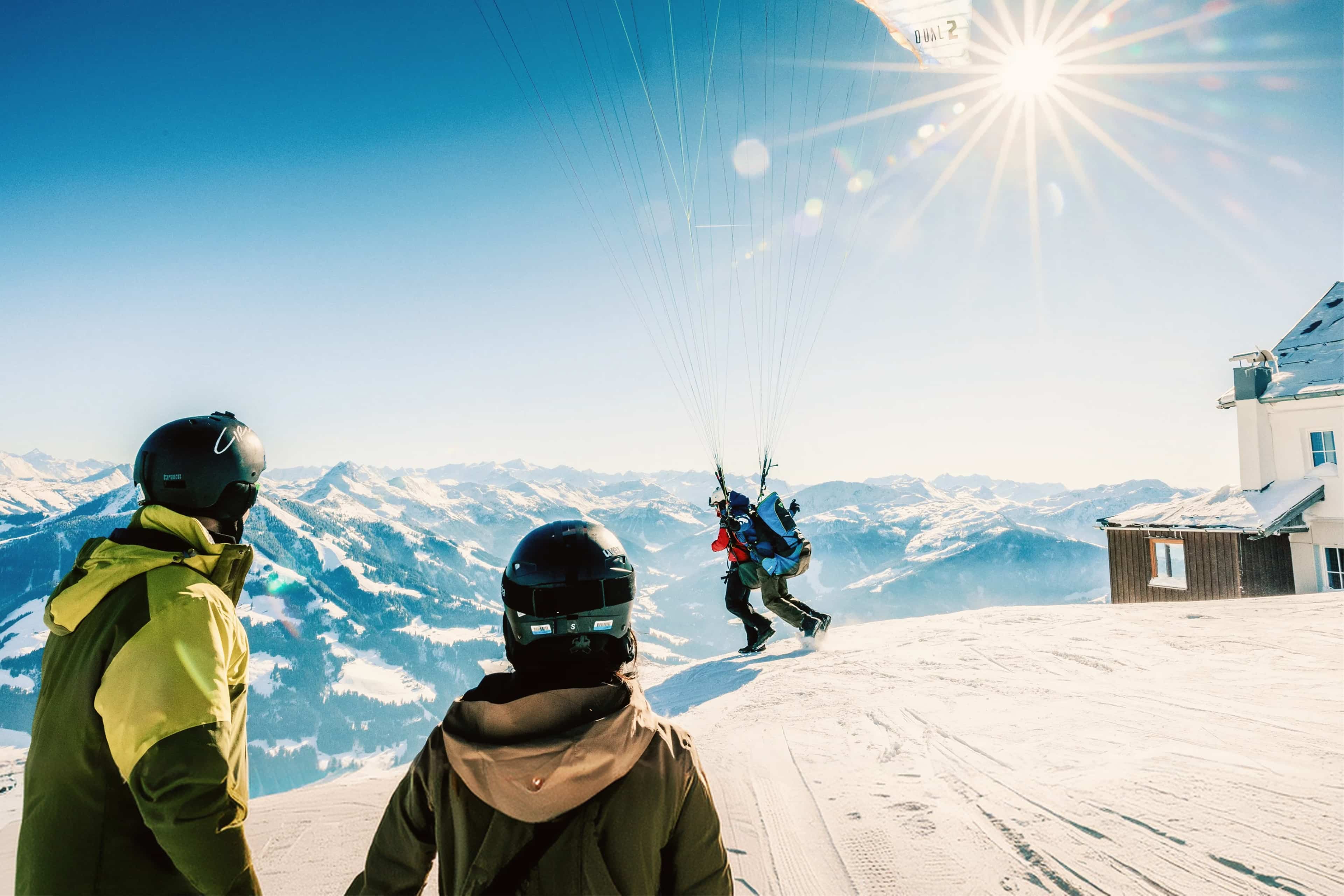 Tandem Paraglide Off Mountain Austria