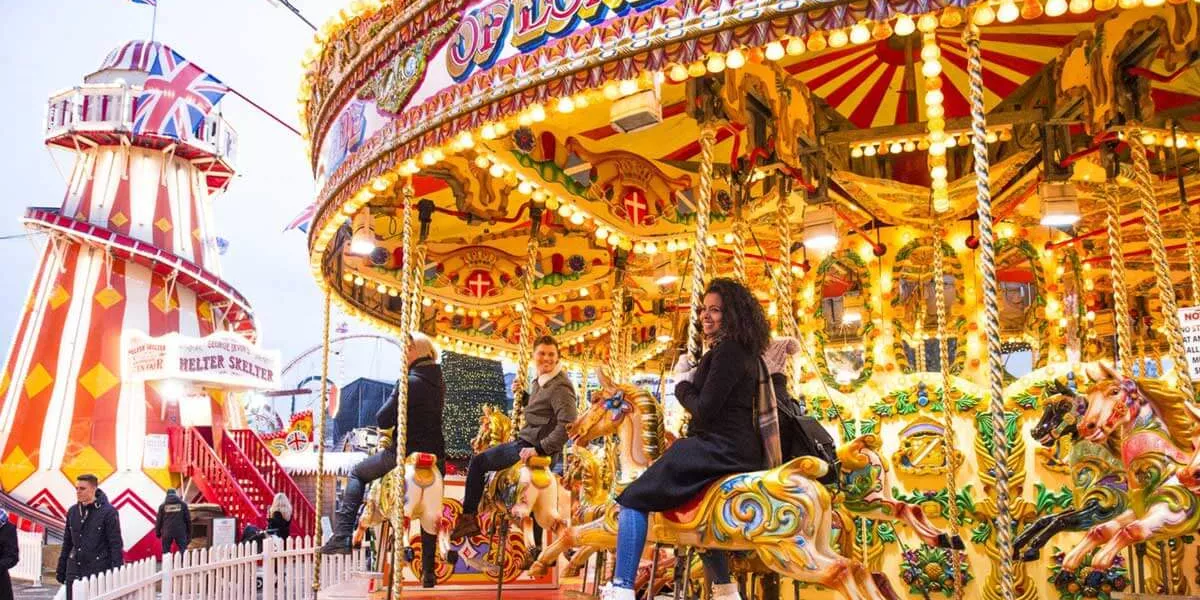 group on a carousel