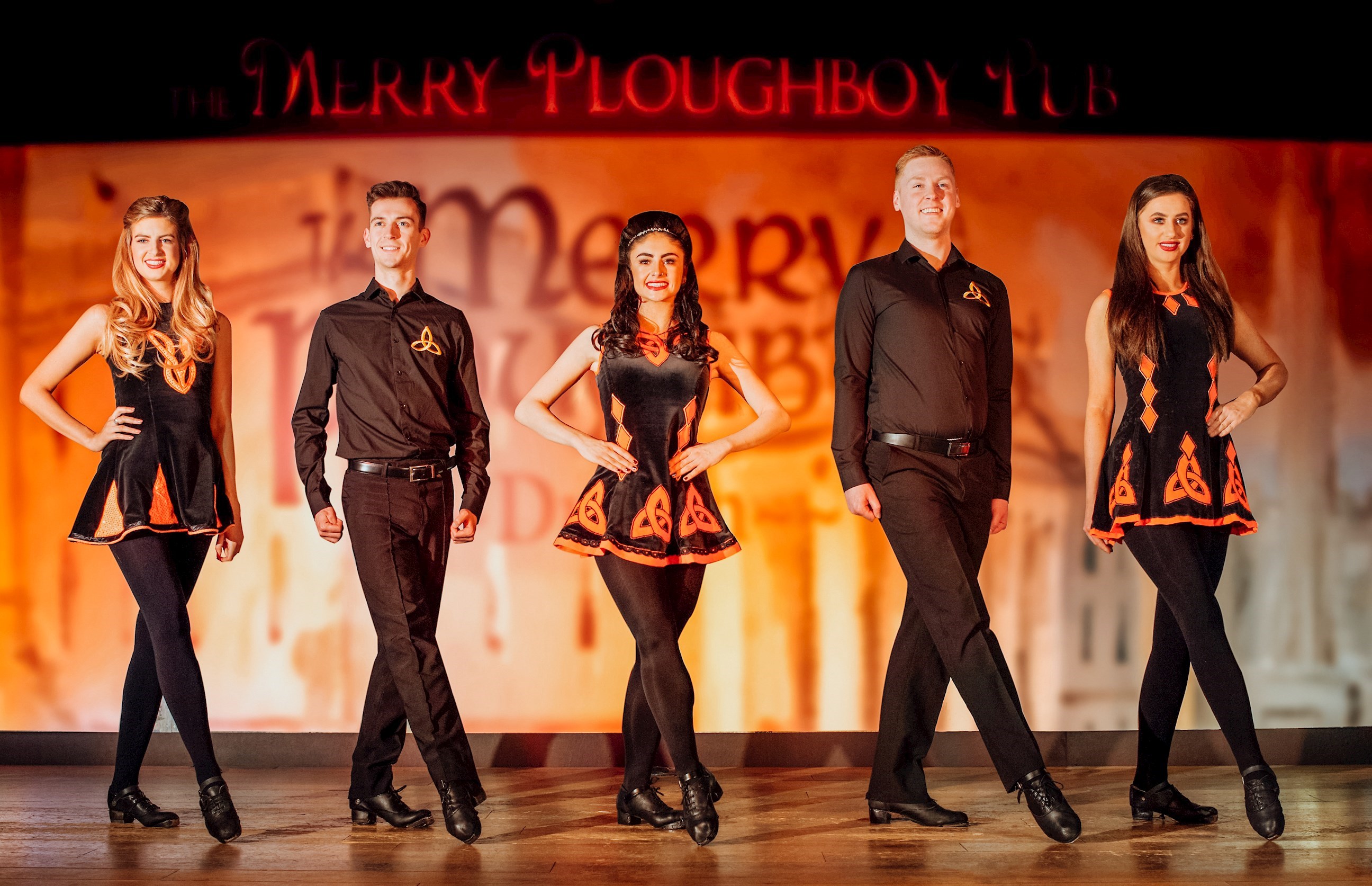 Irish dancers on stage in Dublin, Ireland