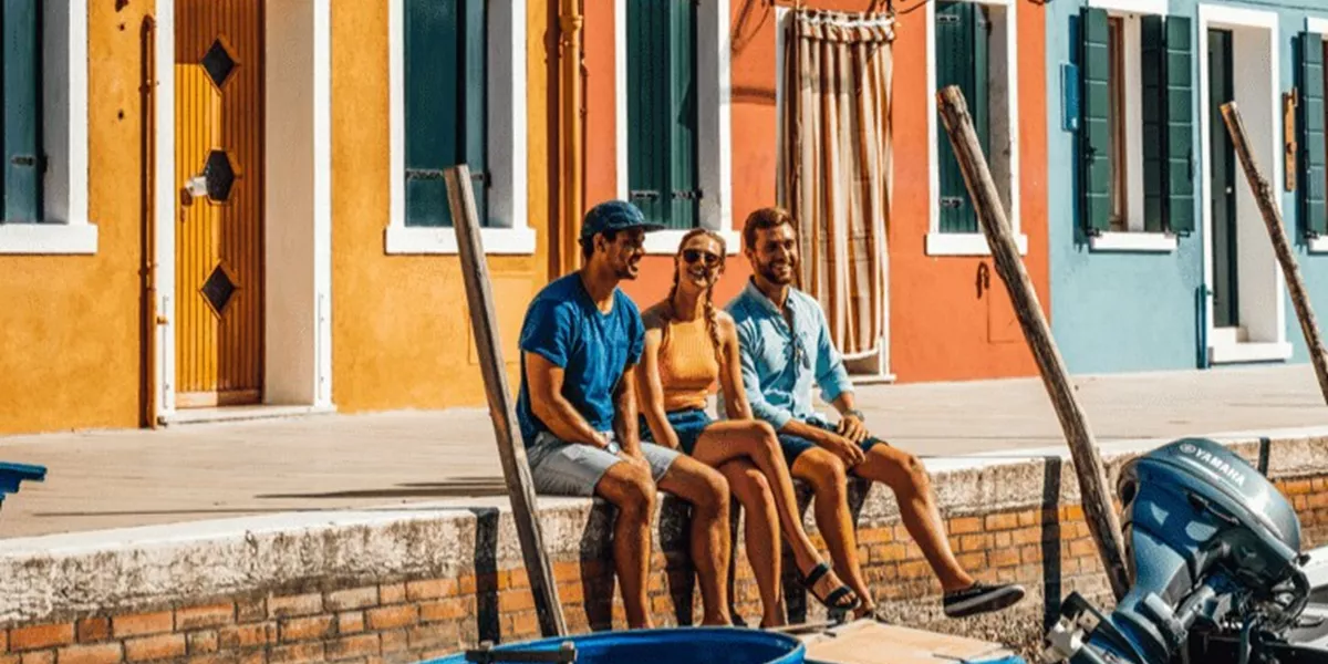 People siting on a pier in Spain