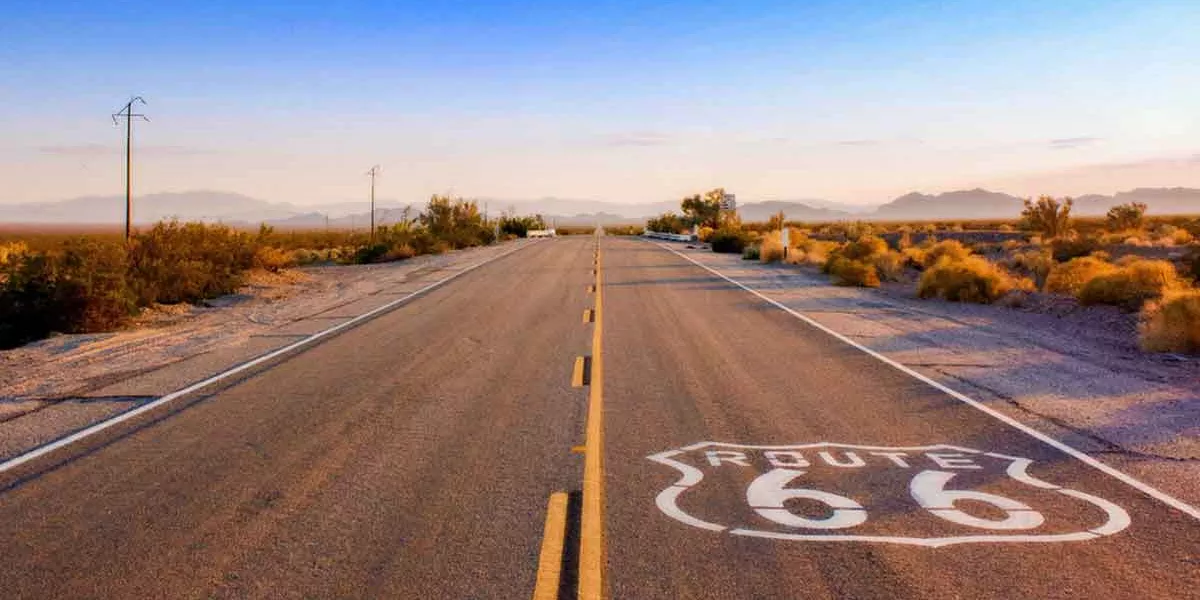 Iconic Shot Of Route 66 Road Usa