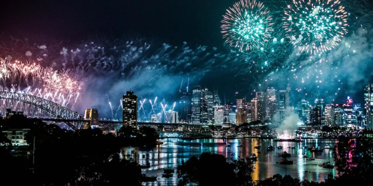 Fireworks City At Night