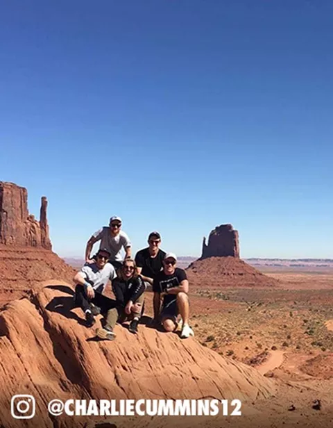 Tourists posing for a photo