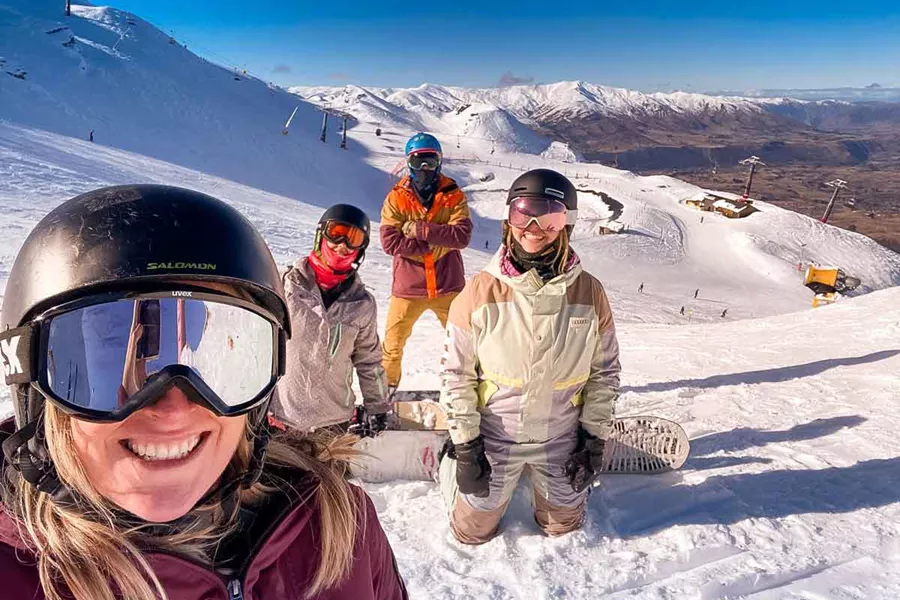 Snowboarders On Slopes New Zealand