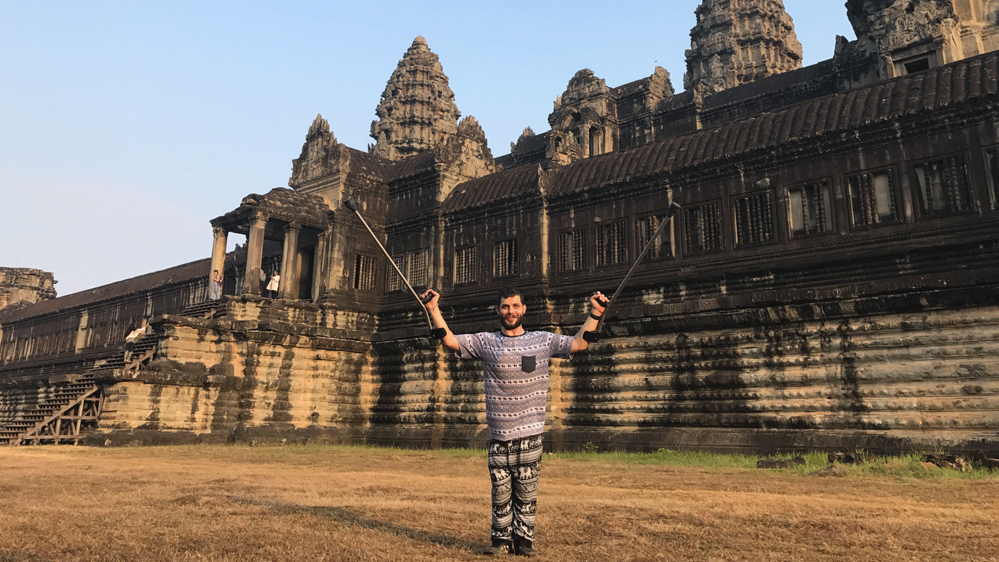 Contiki traveller Mike has traveled to 45 countries and counting, all on crutches