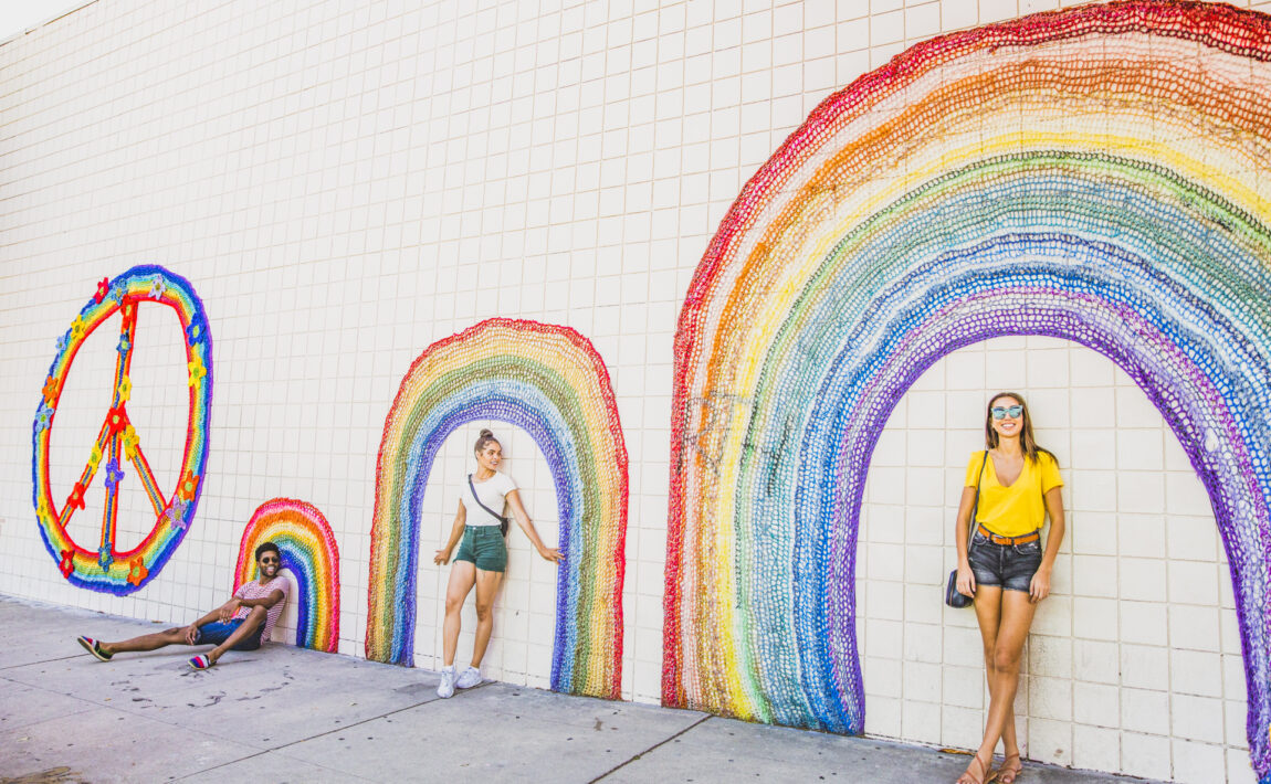 Pride rainbow on a wall