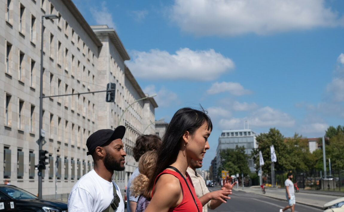 Group of friends travelling in Berlin