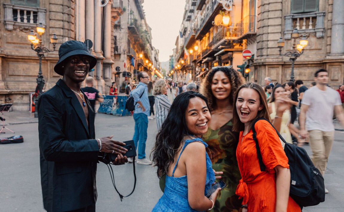 Travellers in Palermo Sicily