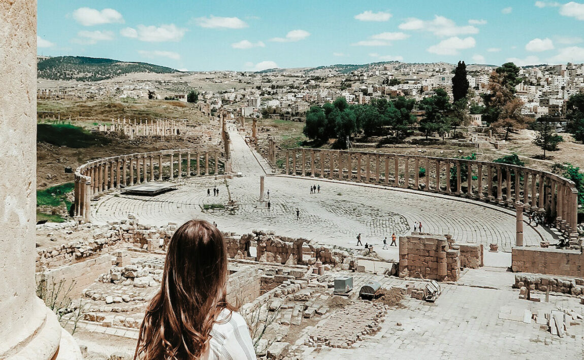 Woman looking out over Israel