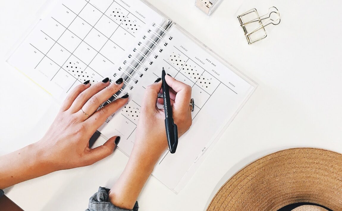 Woman planning during self-isolation