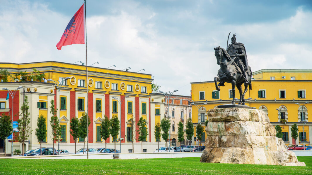 City center of Tirana in Albania