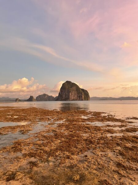 Sunset over a bay in the Philippines