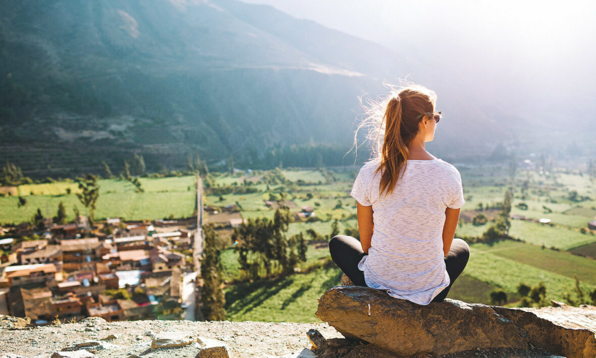 Single woman travelling