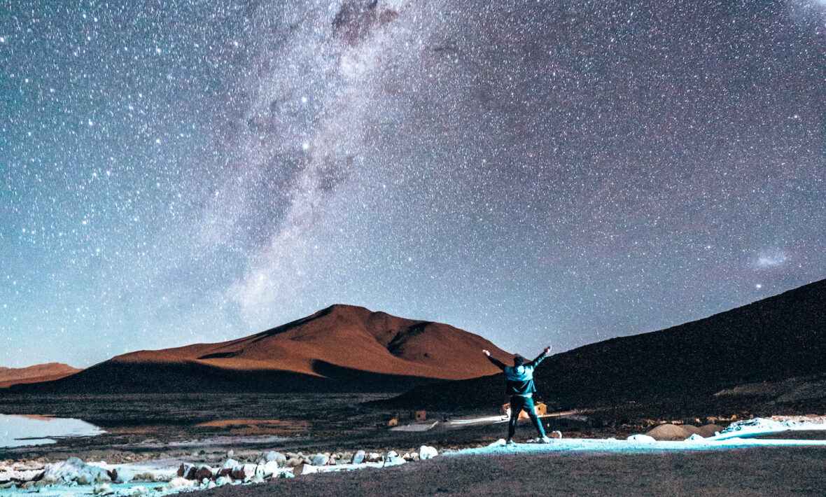 Man looking at the stars