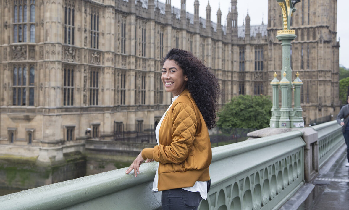 Girl-standing-on-westminster-bridge