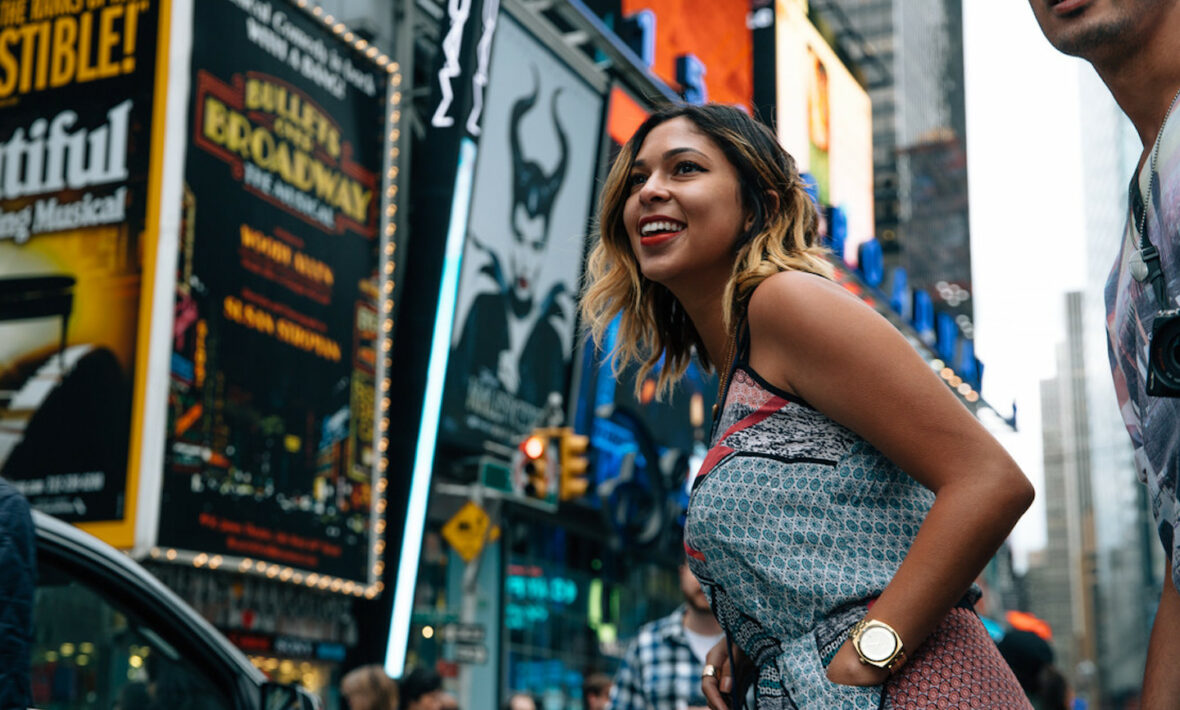 Woman in New York on Broadway