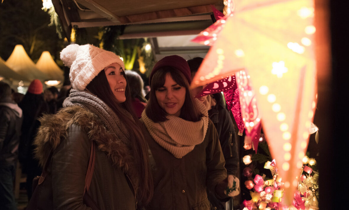 Girls at German christmas market