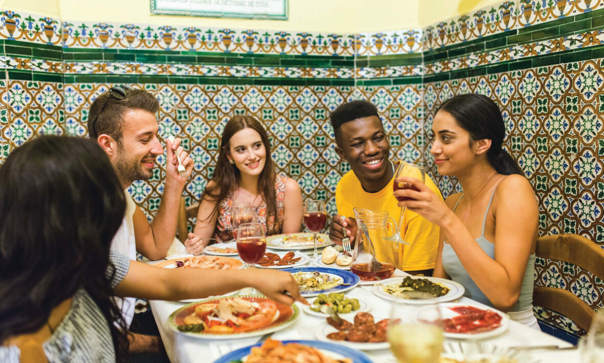 Friends having lunch Seville