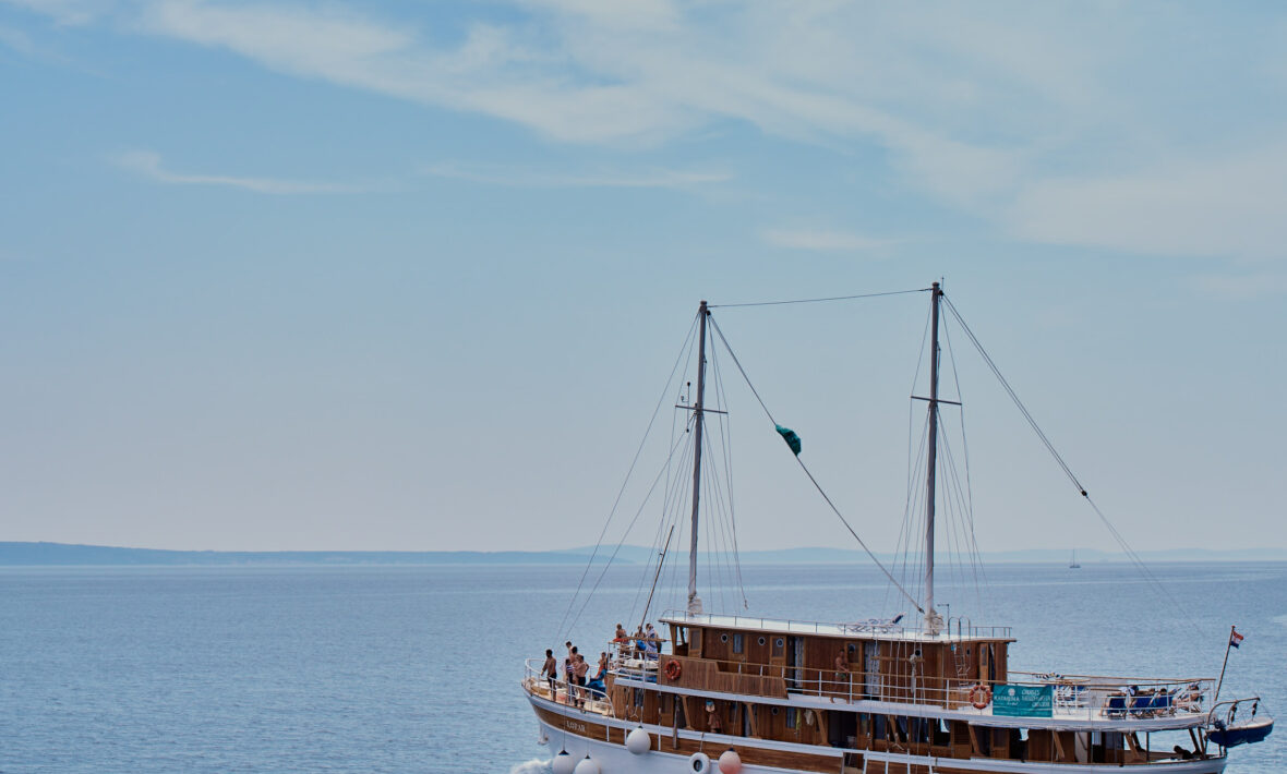 A Contiki boat in the water.