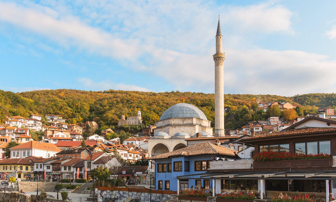 The sky is blue, going back to Kosovo.