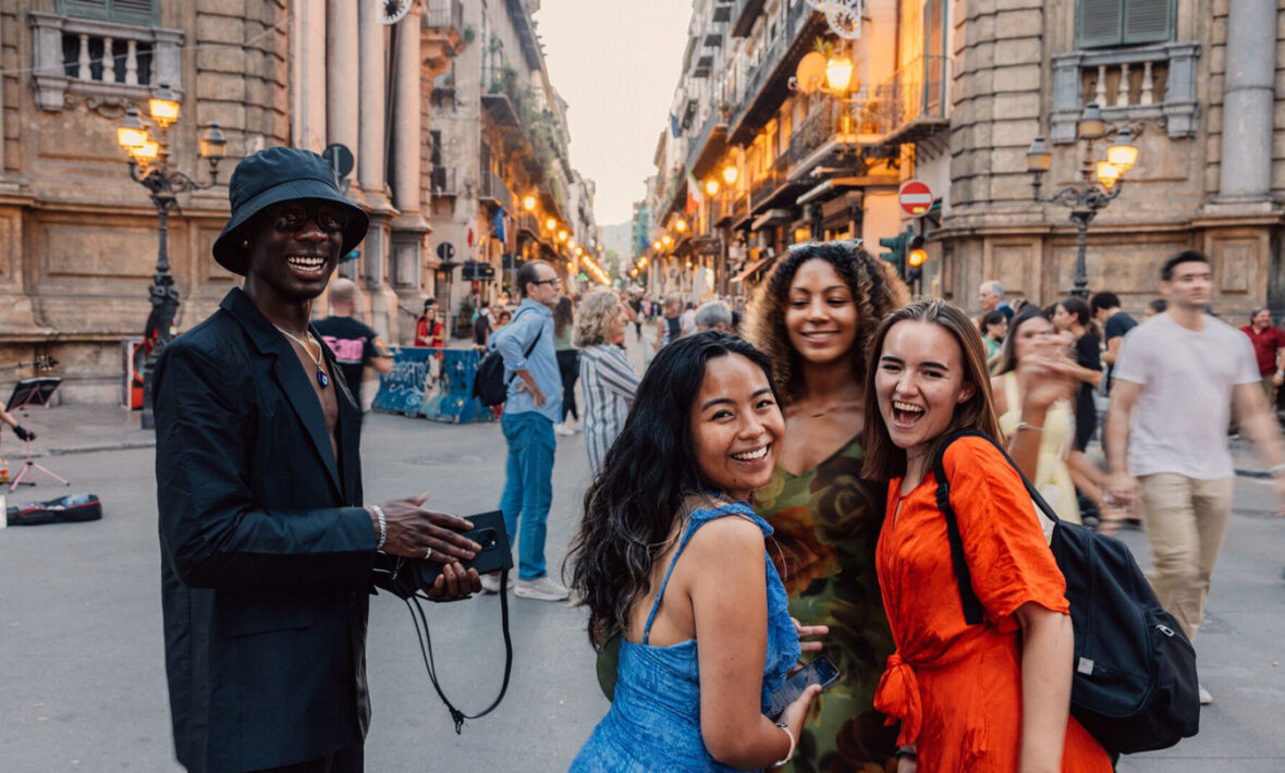 Travellers in Palermo Sicily