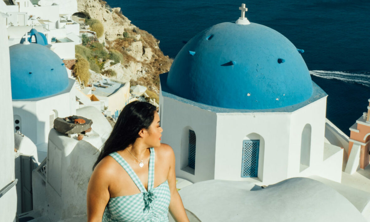 Blue domes in Oia, Santorini