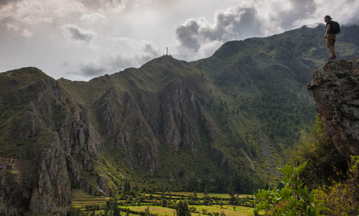 A man enjoying adventure activities in the sacred valley.