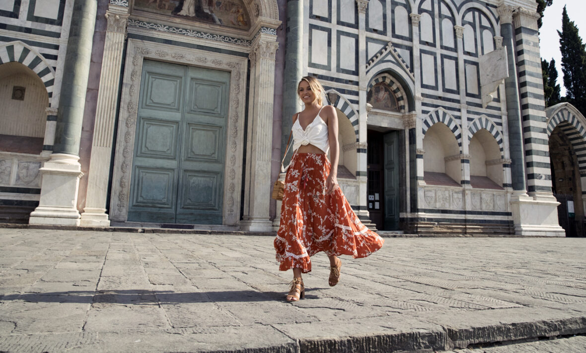 girl walking in Florence