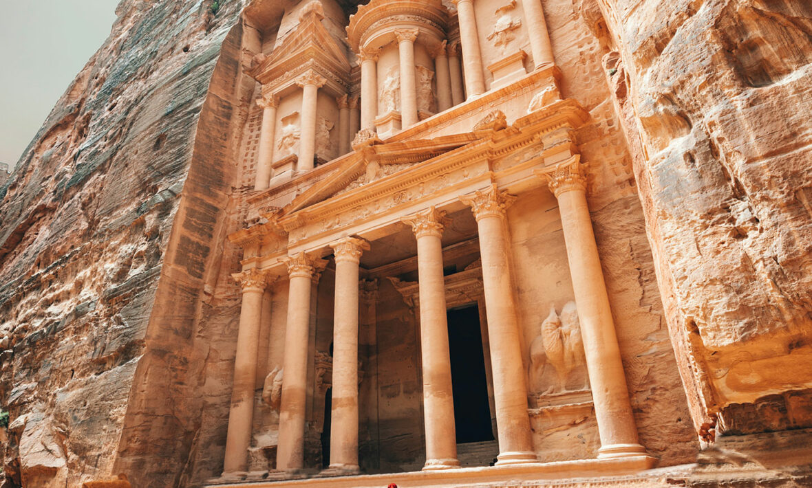 The treasury of petra in jordan.