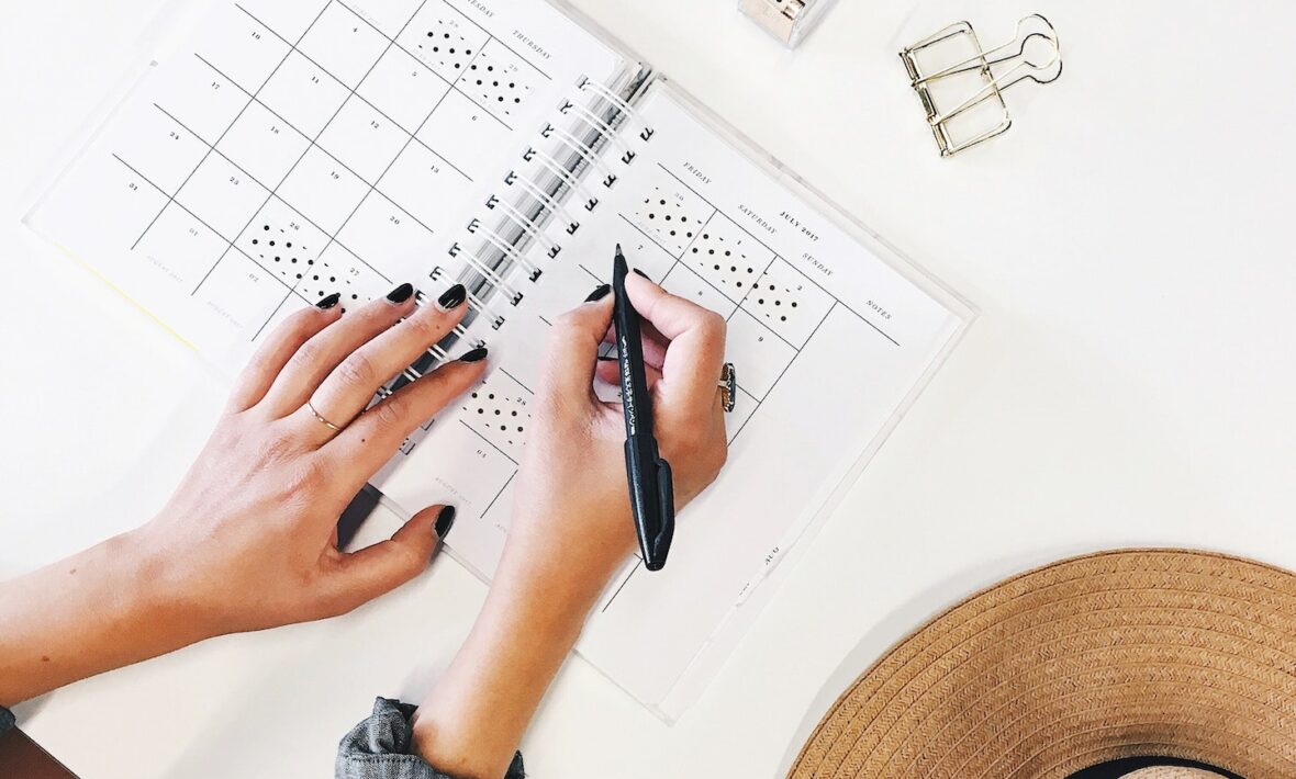 Woman planning during self-isolation