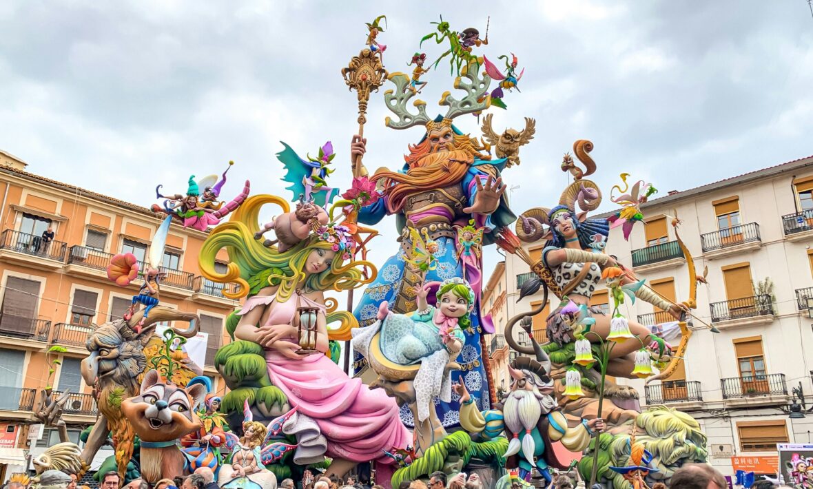 impressive statues built for Las Fallas celebrations, Spain